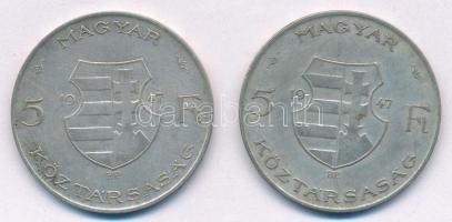 1947. 5Ft Ag "Kossuth" (2x) T:3
Adamo F8.1