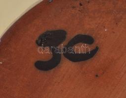 Népművészeti korsó, mázas kerámia, alján jelzett, apró kopásnyomokkal m: 24,5 cm