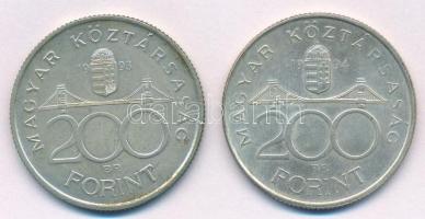 1993. 200Ft Ag "MNB" + 1994. 200Ft Ag "Deák" T:2 kis patina
Adamo F13, F13.1