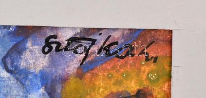 Sztojka László (1910-1971): Kolozsvári házak. Vegyes technika, papír, jelzett, paszpartuban, hátolda...