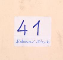 Sztojka László (1910-1971): Kolozsvári házak. Vegyes technika, papír, jelzett, paszpartuban, hátolda...