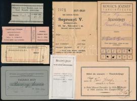 12 db különböző jegy (Csongrád Megyei Múzeumok, Fővárosi Nagycirkusz, Fővárosi Alkalmazottak Nemzeti Szövetsége, stb.)