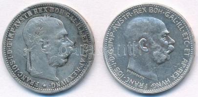 Ausztria 1893-1915. 1K Ag (2xklf) T:2,2- Austria 1893-1915. 1 Corona (2xdiff) C:XF,VF Krause KM#2804, KM#2820