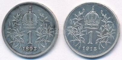 Ausztria 1893-1915. 1K Ag (2xklf) T:2,2-
Austria 1893-1915. 1 Corona (2xdiff) C:XF,VF
Krause KM#28...