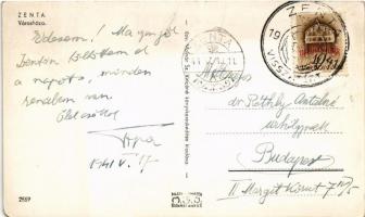 1941 Zenta, Senta; Városháza. Özv. Molnár Sz. Vincéné kiadása / town hall + "1941 Zenta visszat...