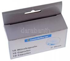 Leuchtturm 10db érmetartó kapszula eredeti csomagolásban, új állapotban, 50mm átmérővel