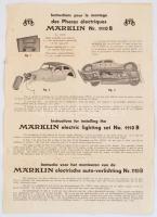 cca 1930-1940 Montage-Vorschrift für die Märklin Elektrische Beleuchtungs-Garnitur Nr. 1110 B