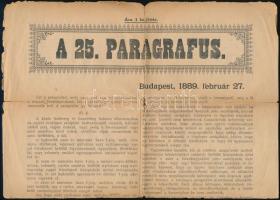 cca 1848-1849. "Nép Barátja" előfizetési hirdetés + 1889. 25. Paragrafus, Bp. Erősen szaka...