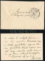 1908 Ágai Adolf ( Rosenzweig Adolf 1836-1916): Autográf sorai Gerő Ödön (1863-1939) a Pesti Hírlap s...