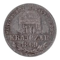 1869KB 10kr Ag "Magyar Királyi Váltó Pénz" T:2,2- Adamo M10.1