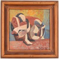 Réth jelzéssel (1924): Gondolkozó. Olaj, karton, keretben, hátulján szakadás 17×16,5 cm