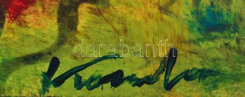 Kondor jelzéssel: Ember és állat. Olaj, papír, keret nélkül, 42×29,5 cm