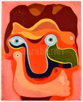 VA jelzéssel: Arcok. Olaj, farost, sérült, 49,5×40 cm