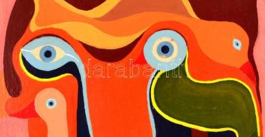 VA jelzéssel: Arcok. Olaj, farost, sérült, 49,5×40 cm