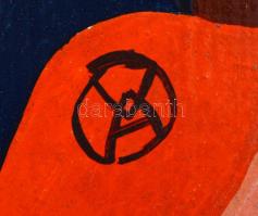 VA jelzéssel: Arcok. Olaj, farost, sérült, 49,5×40 cm