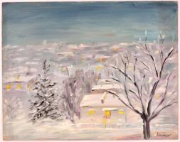 Schönberger jelzéssel: Havas táj. Olaj, farost, 43×54,5 cm