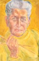 Thormáné Kiss M. jelzéssel: Női portré. Olaj, farost, sérült, 56,5×34,5 cm