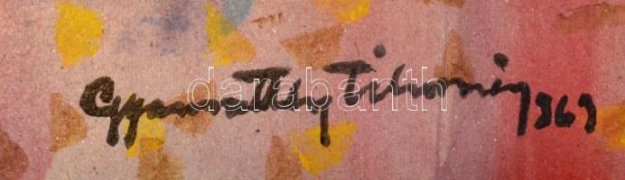 Gyarmathy jelzéssel (1969): Pöttyök. Akvarell, papír, keret nélkül, kartonra kasírozva 31×46 cm