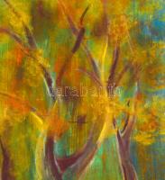 Perlrott jelzéssel: Fák ősszel. Pasztell, papír, sérült, 42×29,5 cm