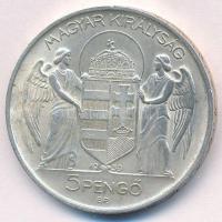 1939. 5P Ag "Horthy balra" T:2 kis ph. Adamo P8.2