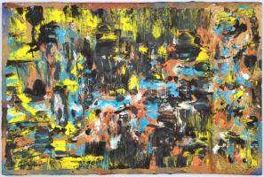 Lakner jelzéssel: Absztrakt kompozíció. Olaj, relief, farost, 27×41 cm