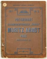 1911 Preiskurant der Eisenwarenfabriken Cenkov Moritz Arndt Prag, gazdagon illusztrált, borítón sérüléssel, 62p