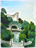 Zemplény jelzéssel: Gellérthegy. Olaj, papír, sérült (jobb felső sarka hiányos), 40x30 cm