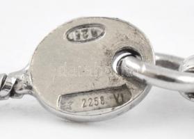 Ezüst(Ag) kígyó nyaklánc, kék kövekkel, jelzett, h: 40 cm, bruttó: 6,6 g