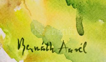 Bernáth jelzéssel: Vízparti táj. Akvarell, papír, 22,5x30 cm