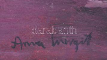 Anna jelzéssel: Angyal a felhők felett. Olaj, papír, 29x38,5 cm