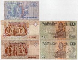 Egyiptom 1980-2008. 25p-1Ł (5x) T:III 
Egypt 1980-2008. 25 Piastres - 1 Pound (5x) C:F Krause#54,62...
