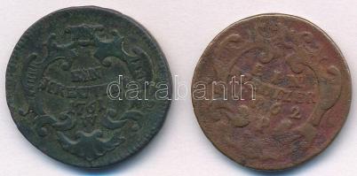 Ausztria 1761W 1kr Cu "Mária Terézia" + Csehország / Történelmi tartomány 1762P 1kr Cu &qu...