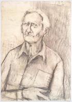 Bernáth jelzéssel: Férfi portré. Ceruza, papír, 59x42 cm