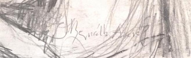 Bernáth jelzéssel: Férfi portré. Ceruza, papír, 59x42 cm