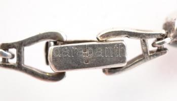 Ezüst(Ag) karkötő, ásvány díszítéssel, jelzett, h: 17 cm, bruttó: 9,4 g