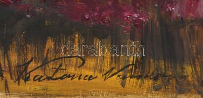 Katona jelzéssel: Táj. Olaj, farost, felületén kisebb karcolásokkal, 30x40 cm