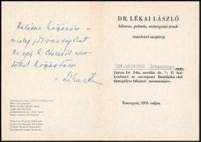 1976 Lékai László (1910-1986) bíboros által aláírt meghívó