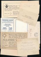 cca 1920-1930 Ferenczi Jolán régiségkereskedő, népművész reklámkártyái, névjegyei