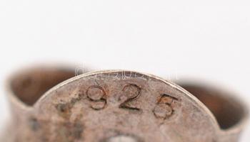 Ezüst(Ag) sósvizi gyöngyös fülbevalópár, cirkónia kövekkel, jelzett, h: 1,5 cm, bruttó: 2,33 g