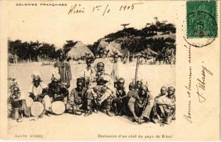 1905 Kissi, Orchestre dun chef du pays / indigenous musicians, African folklore, TCV card