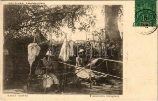 1905 Haute-Guinée, Tisserands indigéncs / native weavers, TCV card