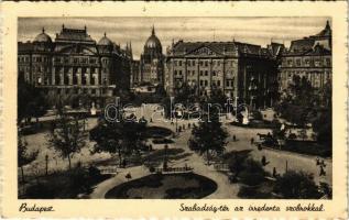 1940 Budapest V. Szabadság tér az irredenta szobrokkal, Trianon szoborcsoport (EK)