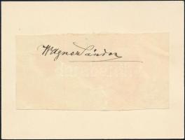 Wagner Sándor (1838-1919) festő aláírása kártyán