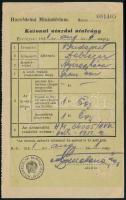 1951 Honvédelmi Minisztérium által kiállított katonai utazási igazolvány