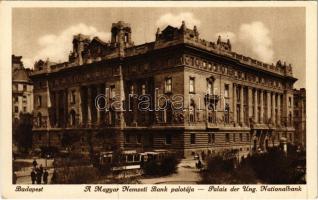 Budapest V. Magyar Nemzeti Bank palotája, villamos reklámmal