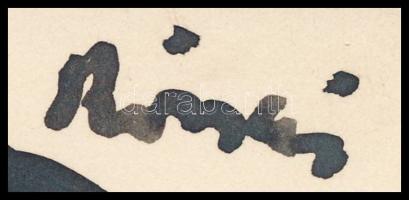 Rippl-Rónai József (1861-1927): Női akt. Tus, papír, jelzett. Proveniencia: Gerő Ödön művészeti szak...