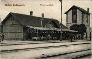 1912 Gyékényes, Vasúti vendéglő a vasútállomásnál. Vértes Antal fényképész 896.