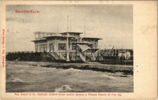 1906 Balatonföldvár, Balaton Klub (Ray Rezső és dr. Zielinski Szilárd tervei szerint építette a Freund Henrik és Fiai cég). Klösz György és fia. Hátoldalon meghívó a Balaton Klub Közgyűlésére