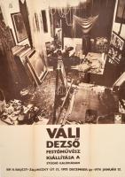 Váli Dezső (1942-) Munkácsy Mihály-díjas festőművész 3 db kiállítási plakátja, hajtott
