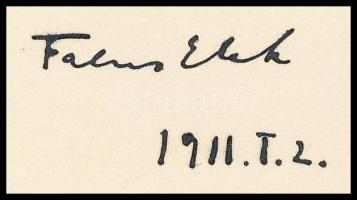 Falus Elek (1884-1950): Szecessziós-florális ornamentikus dísz, 1911. Ceruza, tus, papír, jelzett és...